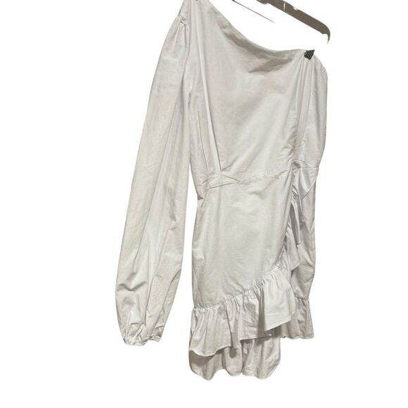 Revolve Showpo. UDELE One Shoulder Ruffle Cotton Mini DRESS in White - Picture 7 of 9